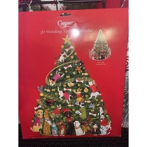 Christmas Advent Calendar Pop-up 3D Caroling Pets Christmas Tree‎ Dogs & Cats
